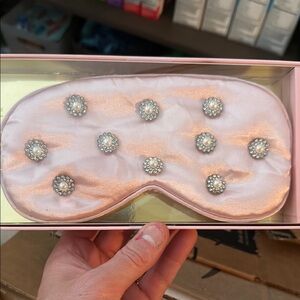 Elegant Pink Sleep Mask with Pearl Accents